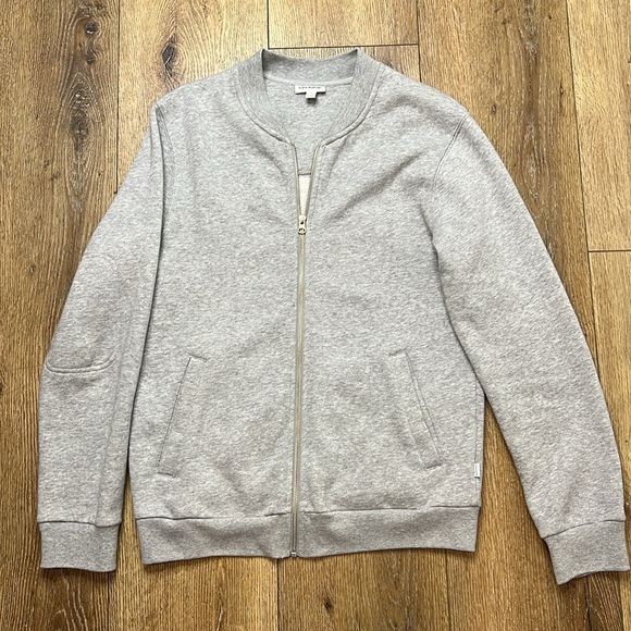 Frank & Oak Fleece Bomber Jacket in Vintage Gray Size M - Picture 2 of 9